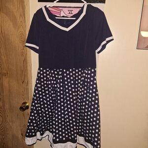 Navy And White Polka Dot Dress